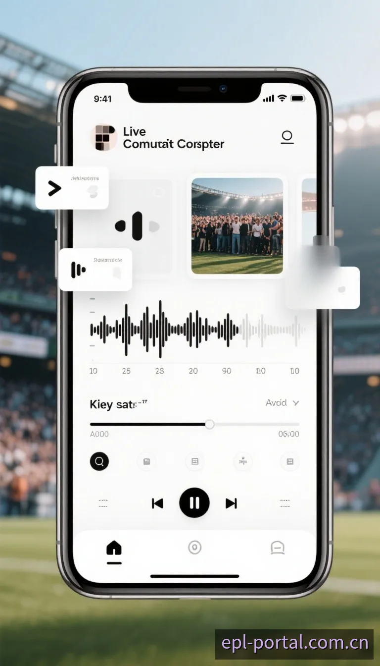 英超赛事通APP主界面与即时数据推送预览
